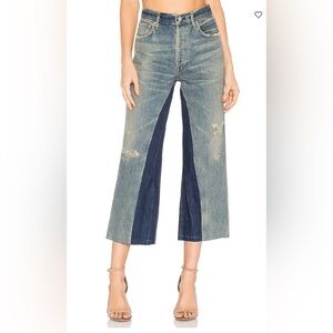 CITIZENS of Humanity NWT Cora Crop Relaxed Flares in Livingston Blue Sz 24